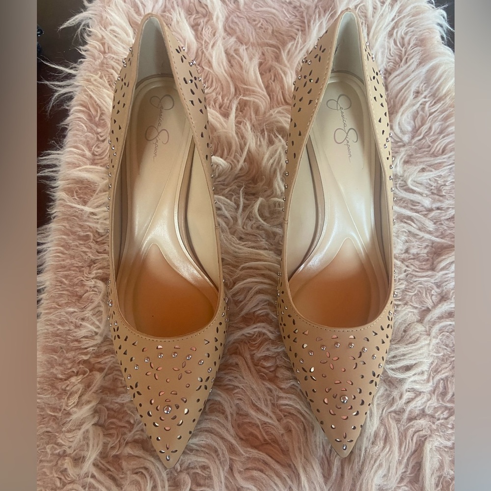 Studded heels size 10 (Tan color)